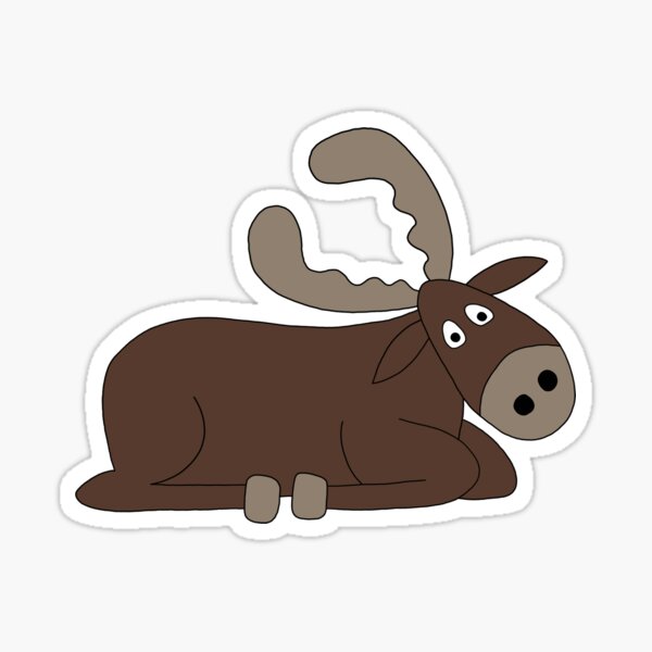 Item preview, Lying moose designed and sold by sketcherin.