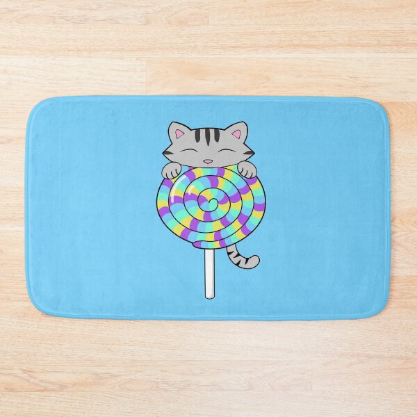 Item preview, Cute Cat Eating Colorful Lollipop designed and sold by Purr95.