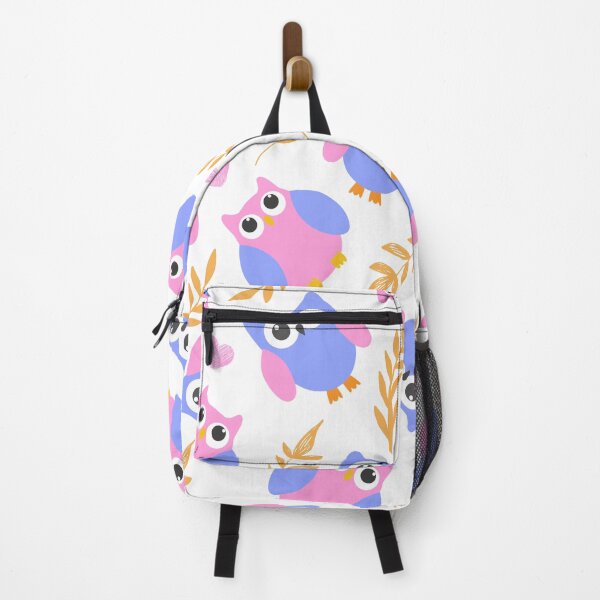 Item preview, Colorful Owls with Leaves (purple-pink) designed and sold by Dorina Larsdotter.