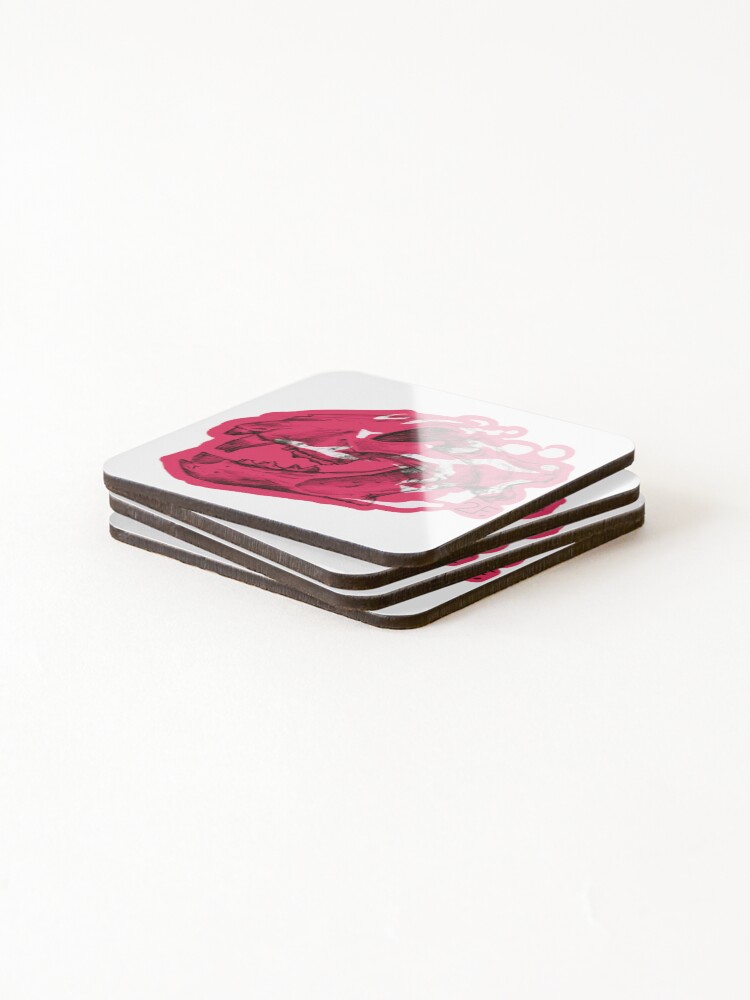 Thumbnail 4 of 5, Coasters (Set of 4), Striped History Raspberry designed and sold by 2FunkiDesigns.