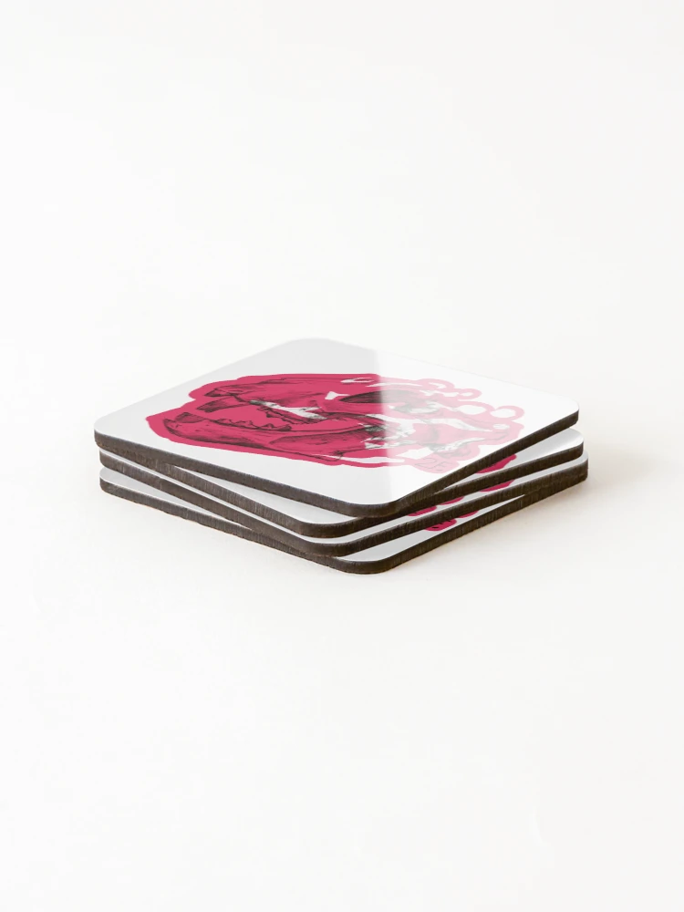 Thumbnail 4 of 5, Coasters (Set of 4), Striped History Raspberry designed and sold by 2FunkiDesigns.