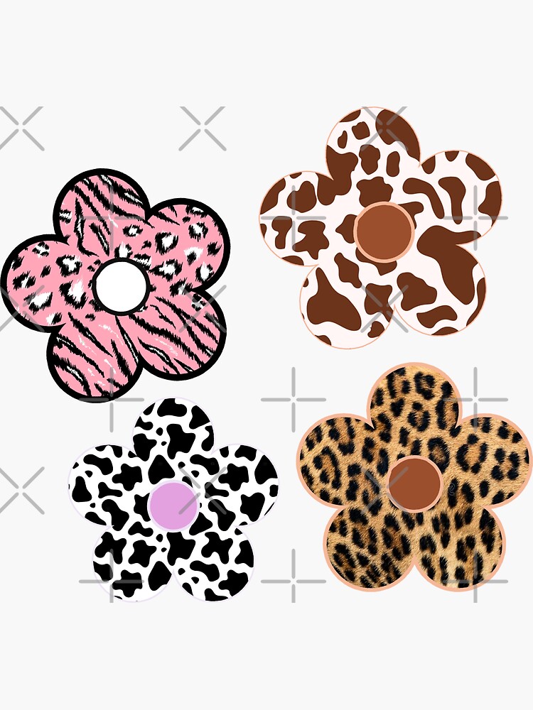 cute cow print flower Sticker for Sale by adequatedesigns