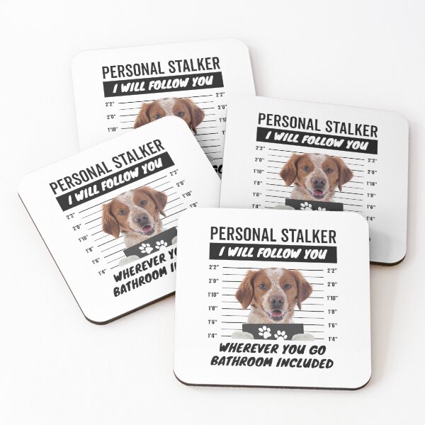 Item preview, Personal Stalker Dog – Liver and White Brittany Spaniel designed and sold by More Cute Dogs.