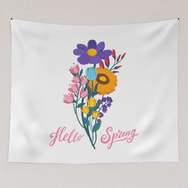 Item preview, hello spring beautiful flowers for spring season lovers designed and sold by beunique5.