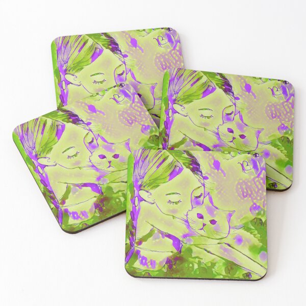 Item preview, Chica abrazando gato designed and sold by Jacinta hunt.