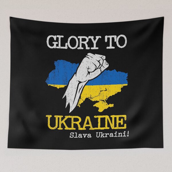 Artikelvorschau, Ruhm der Ukraine Slava Ukraini Ukrainische Flaggenfaust entworfen und verkauft von pixeljamz.