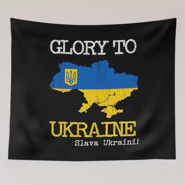 Artikelvorschau, Ruhm in die Ukraine Slava Ukraini Ukrainische Flagge entworfen und verkauft von pixeljamz.