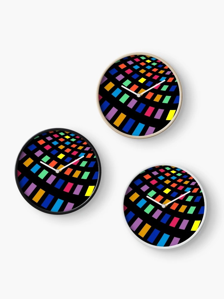 Thumbnail 3 of 4, Clock, Colorful Abstract Pattern designed and sold by AnnoyedMouse.