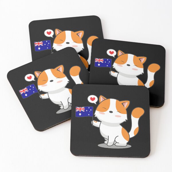 Item preview, Cute Cat Holding Australia Flag designed and sold by Luan Huynh.