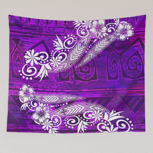 Item preview, Polynesian Purple Tribal Jungle Print designed and sold by sunnthreads.