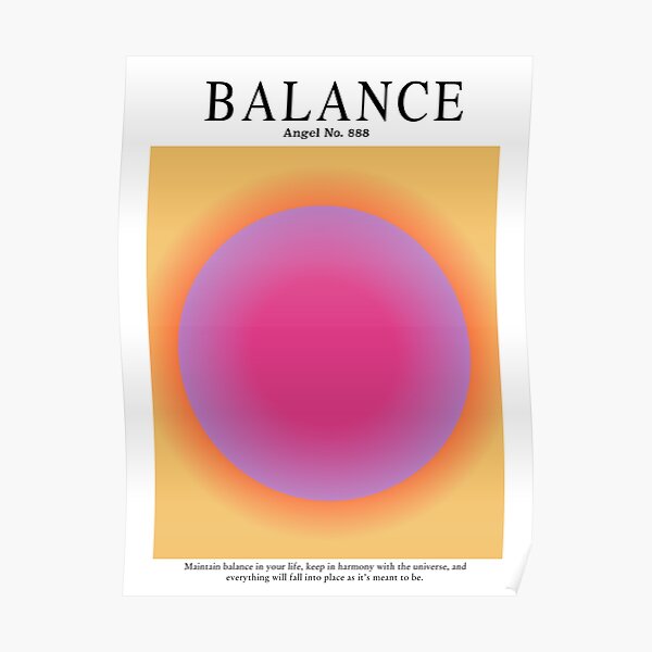 Gradient Angel Numbers: Angel Number 888 - Balance (Purple Palette)  Poster