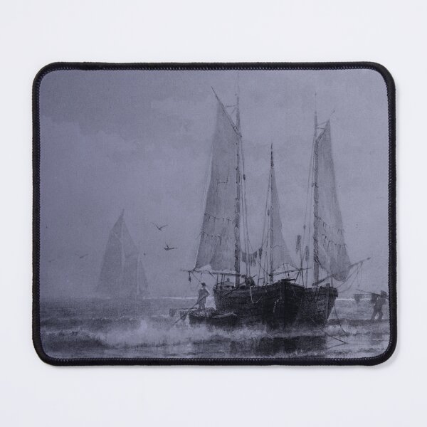 Item preview, Sailboat by the Shore with Sailors on the Beach designed and sold by Grounds-Keeper.