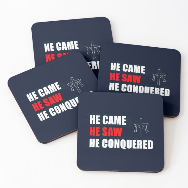 Item preview, He came He saw He conquered designed and sold by Feline Rockstars.