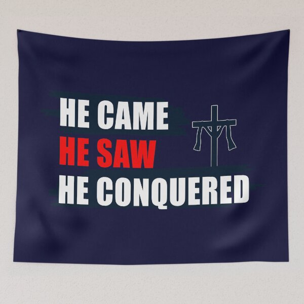 Item preview, He came He saw He conquered designed and sold by Feline Rockstars.