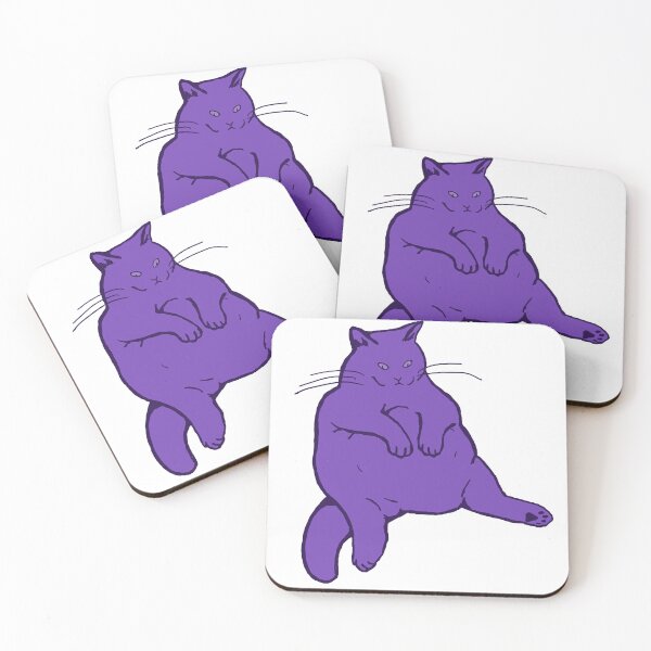 Item preview,  Cute chubby chonky cat design -  fat kitty in purple colour palette no.1 designed and sold by Balsamista-art.