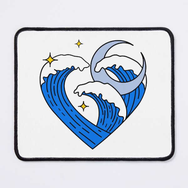 Item preview, Moonlit heart wave designed and sold by Thingamabobbidi.