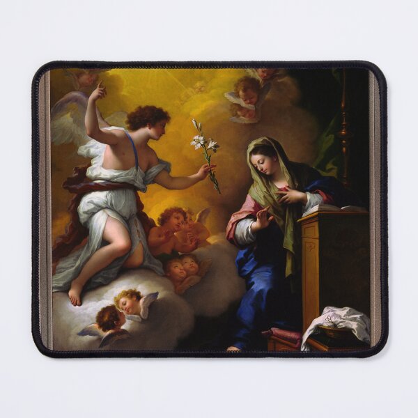 The Annunciation c1712 by Paolo de Matteis Remastered Xzendor7 Classical Art Old Masters Reproductions Mouse Pad
