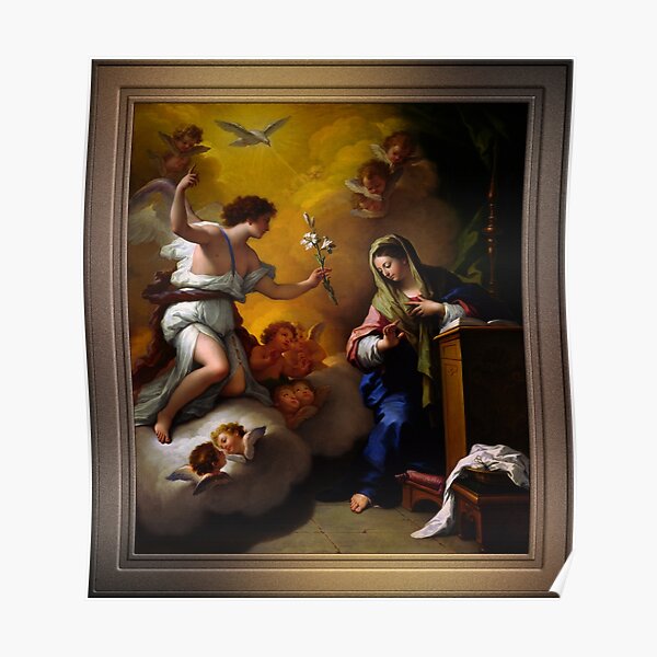 The Annunciation c1712 by Paolo de Matteis Remastered Xzendor7 Classical Art Old Masters Reproductions Poster