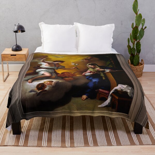 The Annunciation c1712 by Paolo de Matteis Remastered Xzendor7 Classical Art Old Masters Reproductions Throw Blanket
