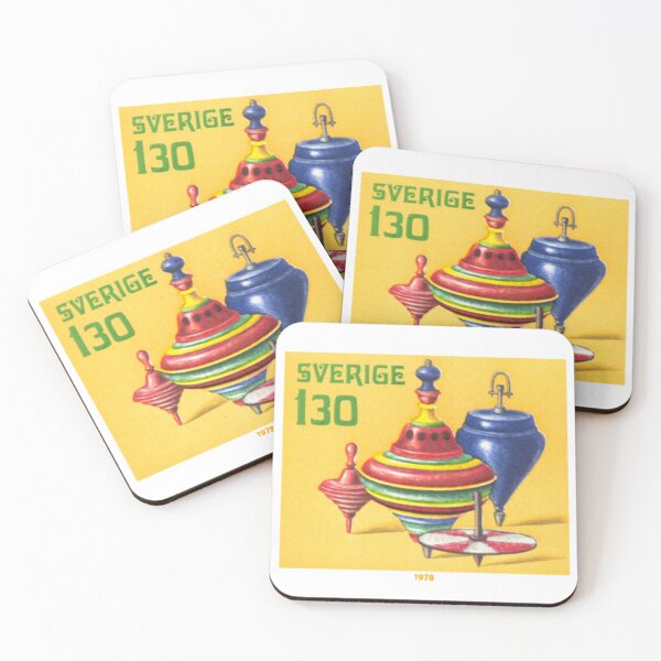 Item preview, Vintage 1978 Sweden spinning top toy postage stamp designed and sold by cutestamps.