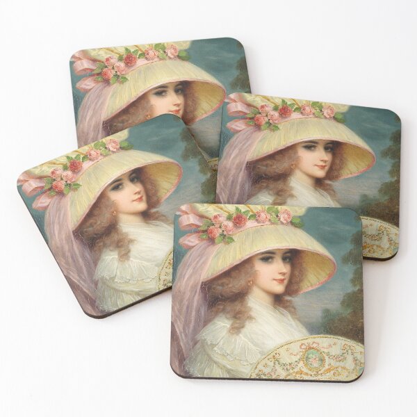 Item preview, A Lady with Rose Hat and Fan (19th century) - Lucius Rossi designed and sold by SALON DES ARTS.