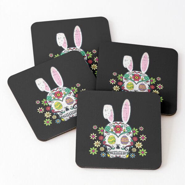 Item preview, Sugar Skull Happy Easter Bunny Ears Cute designed and sold by RachelCine.