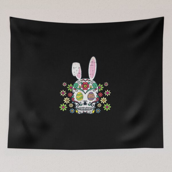 Item preview, Sugar Skull Happy Easter Bunny Ears Cute designed and sold by RachelCine.