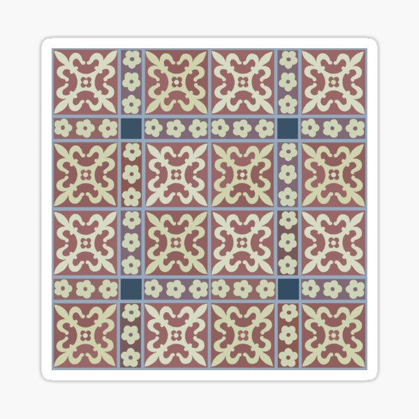 Fleur de lis and flower tiles Sticker