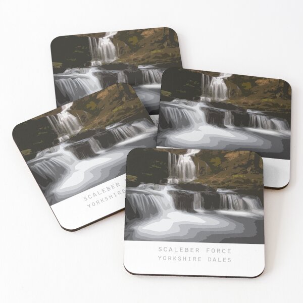 Item preview, Scaleber Force waterfall, Yorkshire, England - digital art designed and sold by PricklesAndPine.