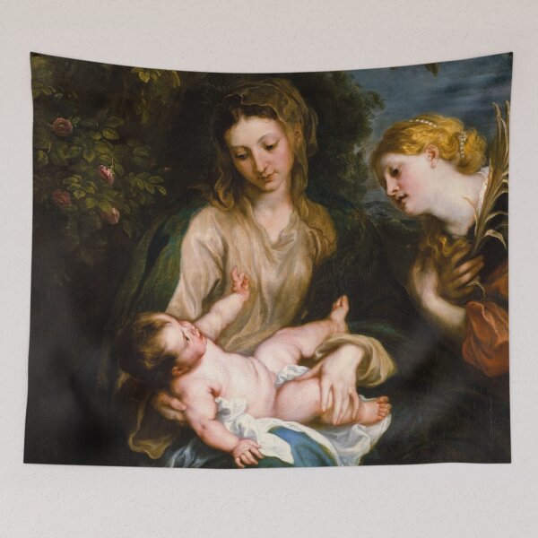 Item preview, Virgin and Child with Saint Catherine of Alexandria - Antoon Van Dyck Art Prints designed and sold by TheSoulOfArt.