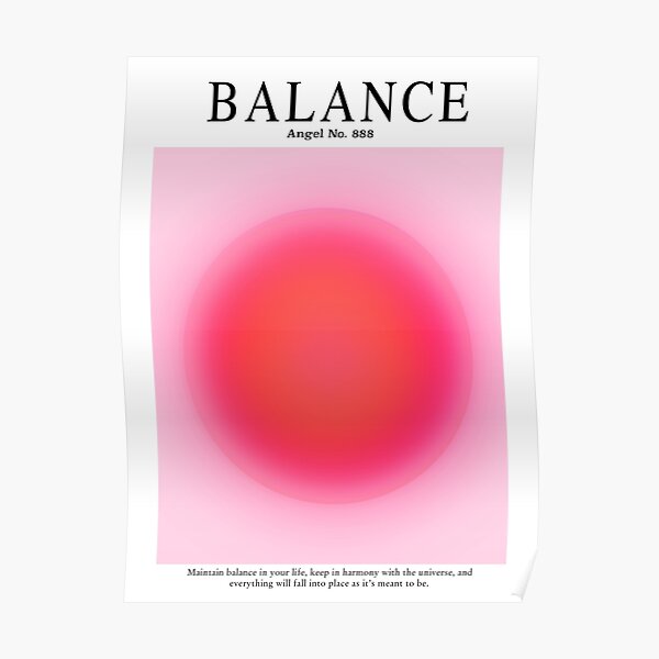 Gradient Angel Numbers: Angel Number 888 - Balance (Pink Palette) Poster