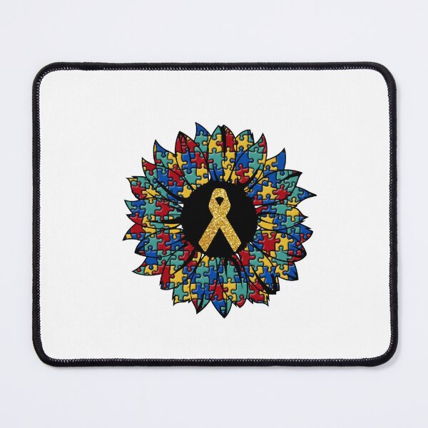 Item preview, Autism Sunflower with gold glitter ribbon. World Autism Awareness Day , April 2 designed and sold by SpringPetals.