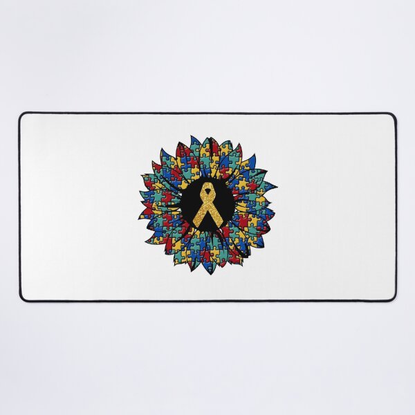 Item preview, Autism Sunflower with gold glitter ribbon. World Autism Awareness Day , April 2 designed and sold by SpringPetals.