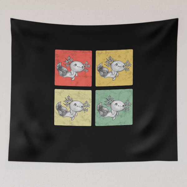 Item preview, Axolotl vintage aquaristic amphibian axolotl designed and sold by madgrfx.