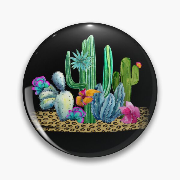 Item preview, Watercolor Hike Leopard Colorful Trees Flowers Plants Cactus Gift Desert Souvenir designed and sold by FazCreations.