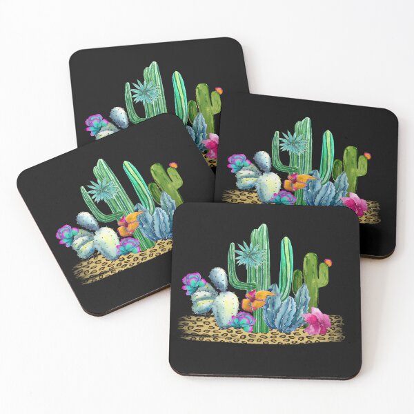 Item preview, Watercolor Hike Leopard Colorful Trees Flowers Plants Cactus Gift Desert Souvenir designed and sold by FazCreations.