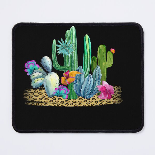 Item preview, Watercolor Hike Leopard Colorful Trees Flowers Plants Cactus Gift Desert Souvenir designed and sold by FazCreations.