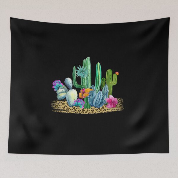 Item preview, Watercolor Hike Leopard Colorful Trees Flowers Plants Cactus Gift Desert Souvenir designed and sold by FazCreations.