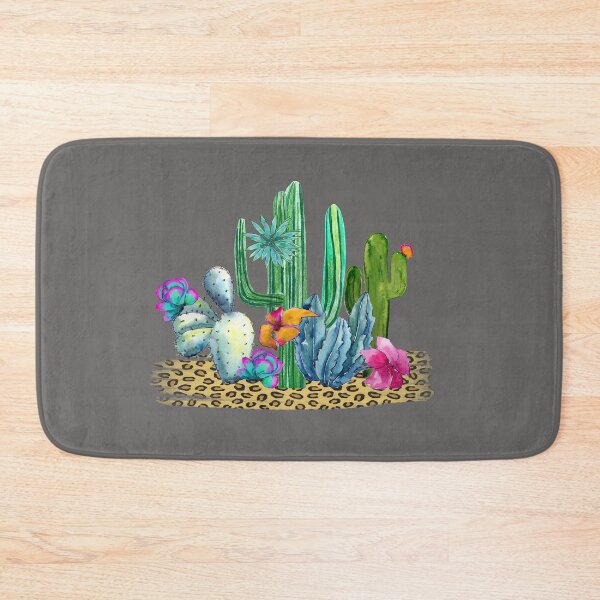 Item preview, Watercolor Hike Leopard Colorful Trees Flowers Plants Cactus Gift Desert Souvenir designed and sold by FazCreations.