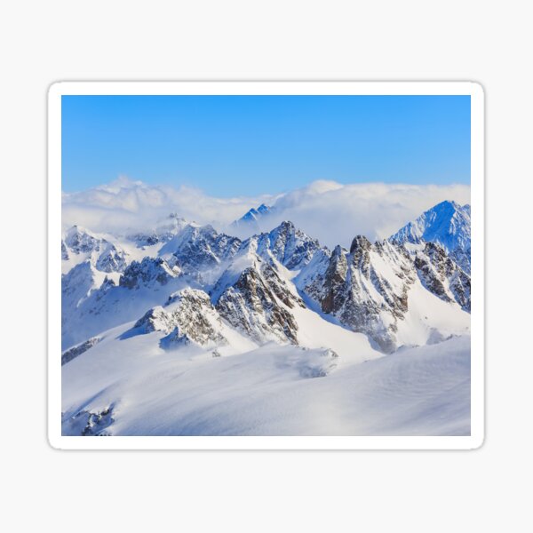 mountain covered in snow Sticker by Yalin Z