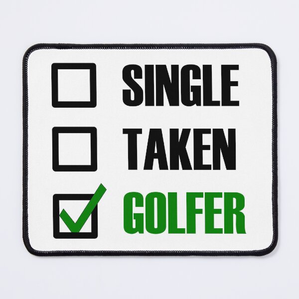 Item preview, Funny Essentials: Single Taken Golfer Green tick check box - Sleek typography black outline design designed and sold by Deegital18.