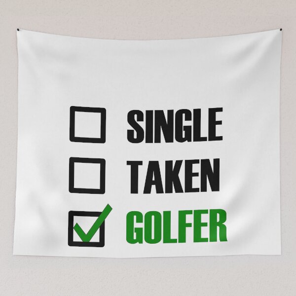 Item preview, Funny Essentials: Single Taken Golfer Green tick check box - Sleek typography black outline design designed and sold by Deegital18.