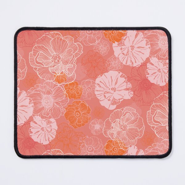 Aperçu de l'œuvre Jardin de roses romantique en roses + orange, répétition florale créée et vendue par Melissa  MacMichael Art + Design.