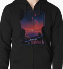 Trappist 1 -- Space Travel Poster Zipped Hoodie