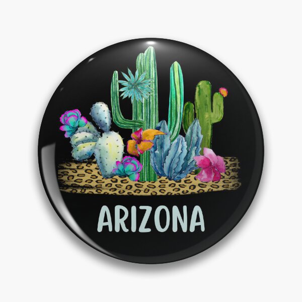 Item preview, Arizona Watercolor Flowering Saguaro Cactus in the Desert on a Leopard Background Souvenir of Arizona designed and sold by FazCreations.