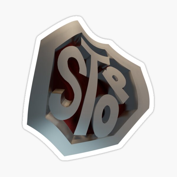 Warped 3D Stop Sign Sticker