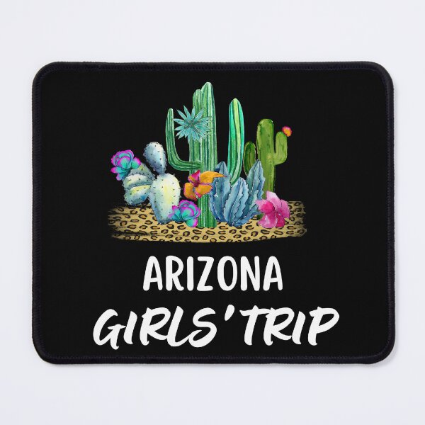 Item preview, Arizona Girl's Trip Watercolor Flowering Saguaro Cactus in the Desert on a Leopard Background Souvenir of Arizona designed and sold by FazCreations.