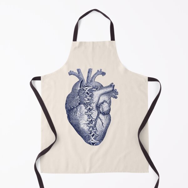 Item preview, Blue Broken heart, human heart illustration art, with laces, tied heart, sewn heart designed and sold by Collagedream.