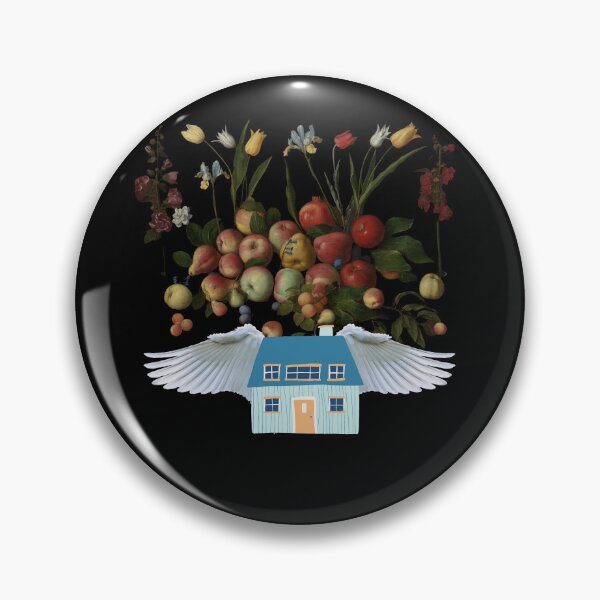 Item preview, Flying Fruit Home 1 (in black) | Apples | Pears | Peaches | Funny designed and sold by CosmicStory.