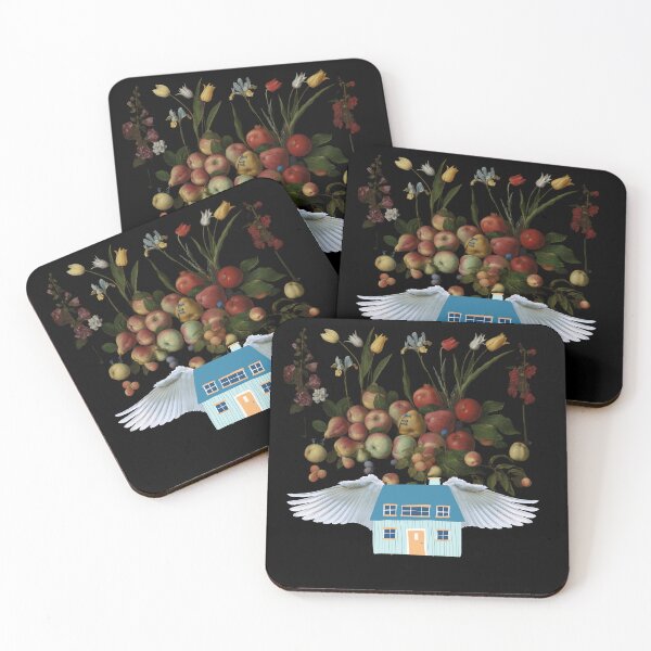 Item preview, Flying Fruit Home 1 (in black) | Apples | Pears | Peaches | Funny designed and sold by CosmicStory.